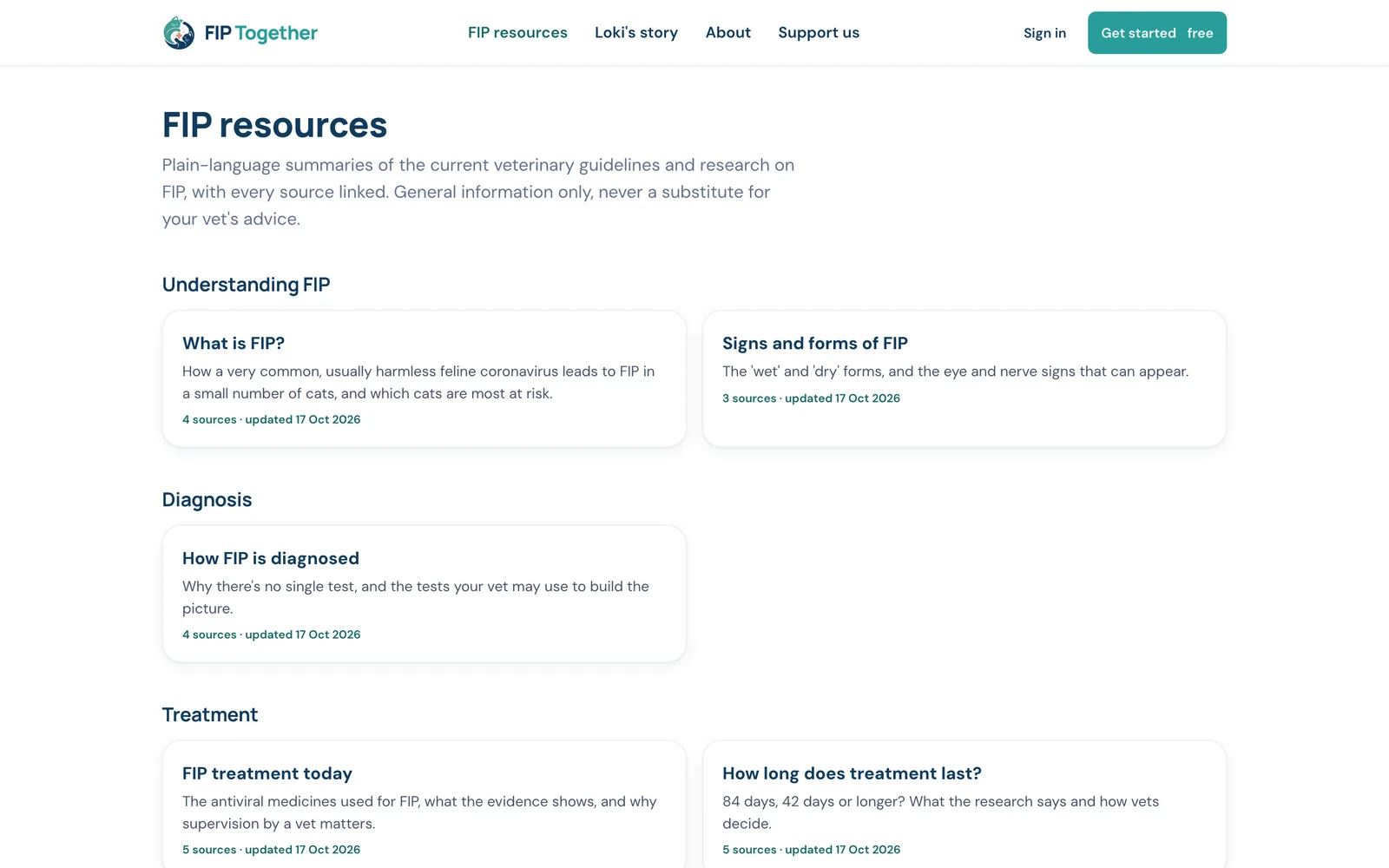 FIP Together resources page with plain-language guides