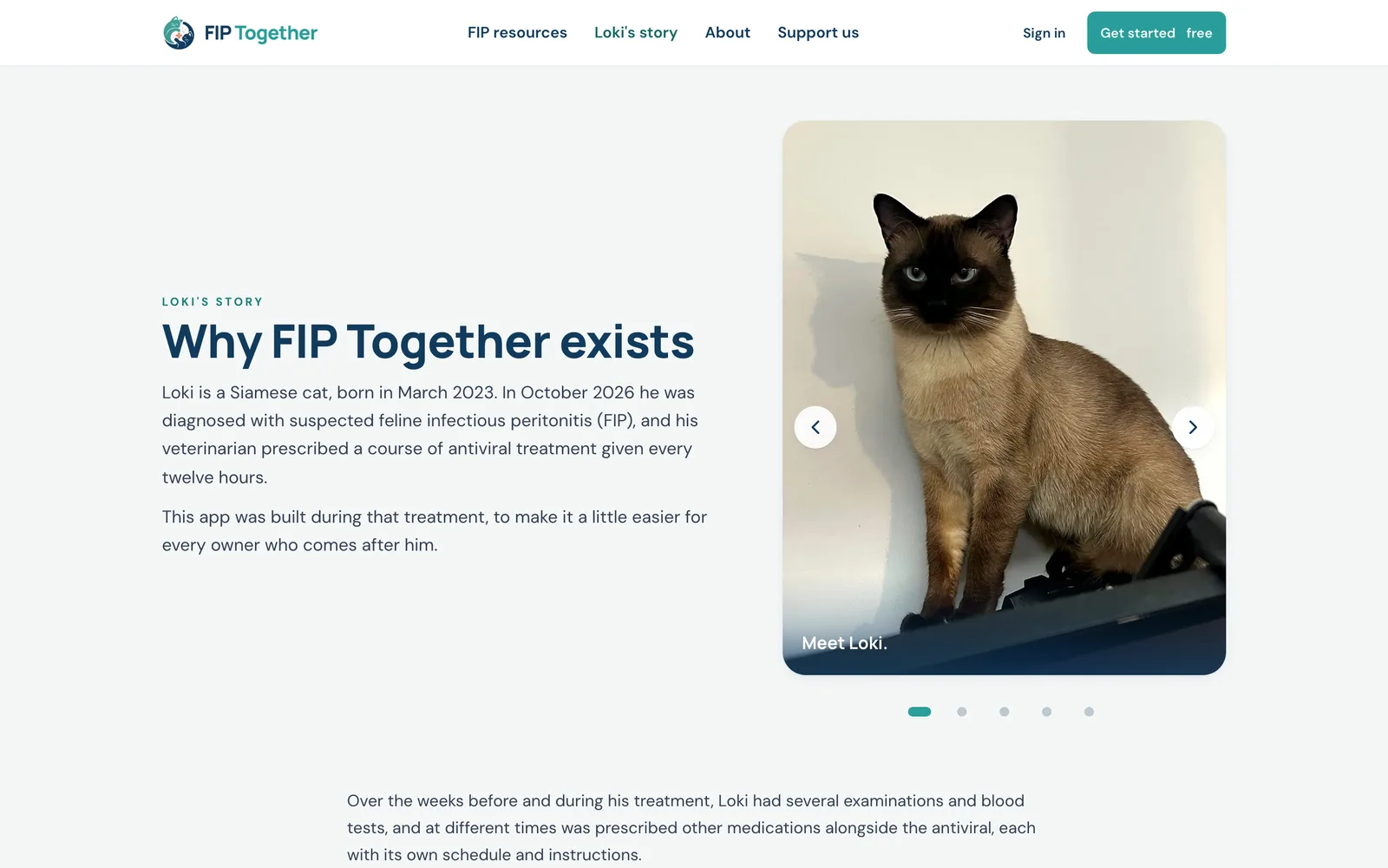 FIP Together story page about Loki
